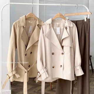 Khoác trench coat ngắn 4 khuy 2177