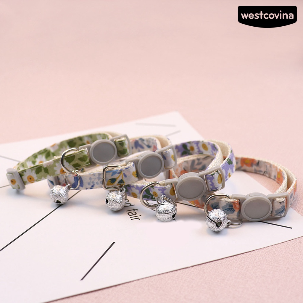 [Hot]♝Vòng Cổ Mềm Mại Họa Tiết Hoa Có Thể Điều Chỉnh Cho Thú Cưng