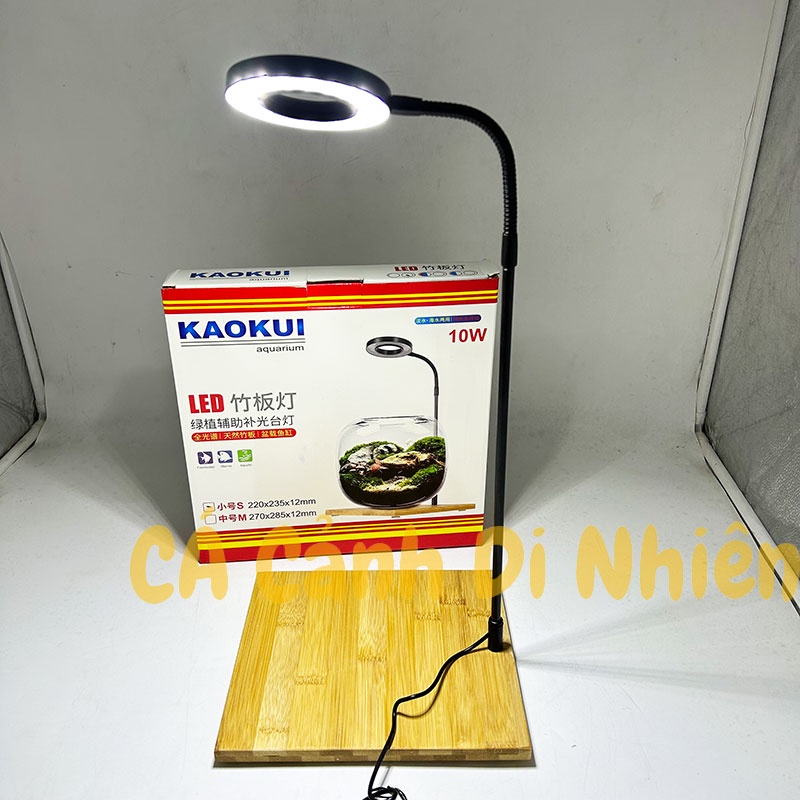 Đèn led đế gỗ 10W dùng cho bể cá hình tròn dưới 27 cm Terrarium