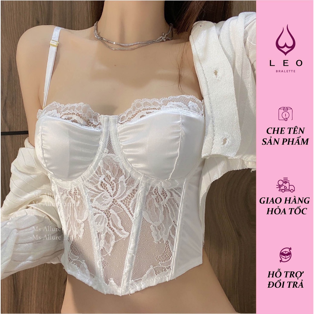 Áo bra bralette corset ren lụa có gọng nâng ngực sexy gợi cảm sang chảnh [Leo Bralette]