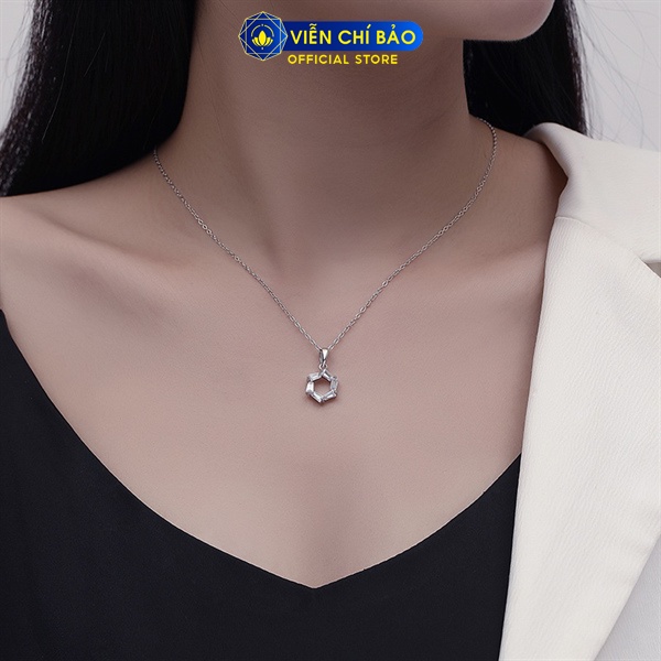 Dây chuyền bạc nữ hình học phong cách chất liệu bạc 925 thời trang phụ kiện trang sức Viễn Chí Bảo D400902
