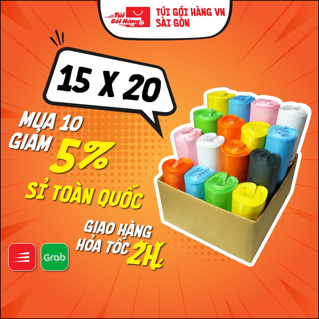 Bịch Niêm Phong 15x20 cm TUIGOIHANG.SAIGON Cuộn 100 túi - In Logo Theo Yêu Cầu Từ 10 Cuộn