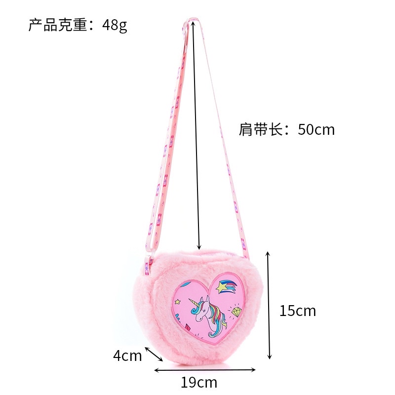 Túi Đeo Vai Đựng Tiền  Hình Kỳ Lân Bằng Lông Nhung Dễ Thương Xinh Xắn