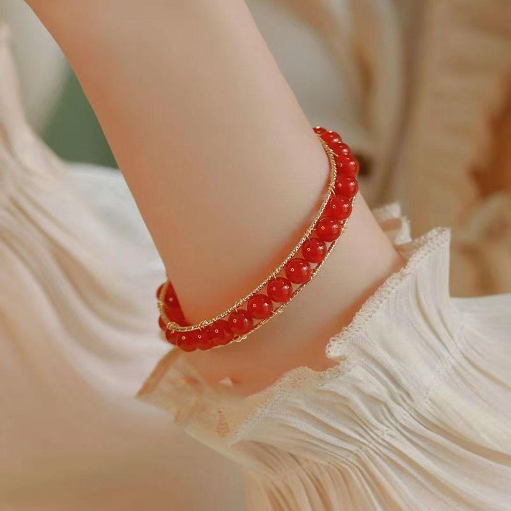 Vòng Tay Chuỗi Hạt Ngọc Lục Bảo Hình Bướm Phong Cách Cổ Điển Thời Trang Cho Nữ