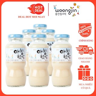 Lốc 6 chai nước gạo rang hàn quốc buổi sáng woongjin 180ml/chai