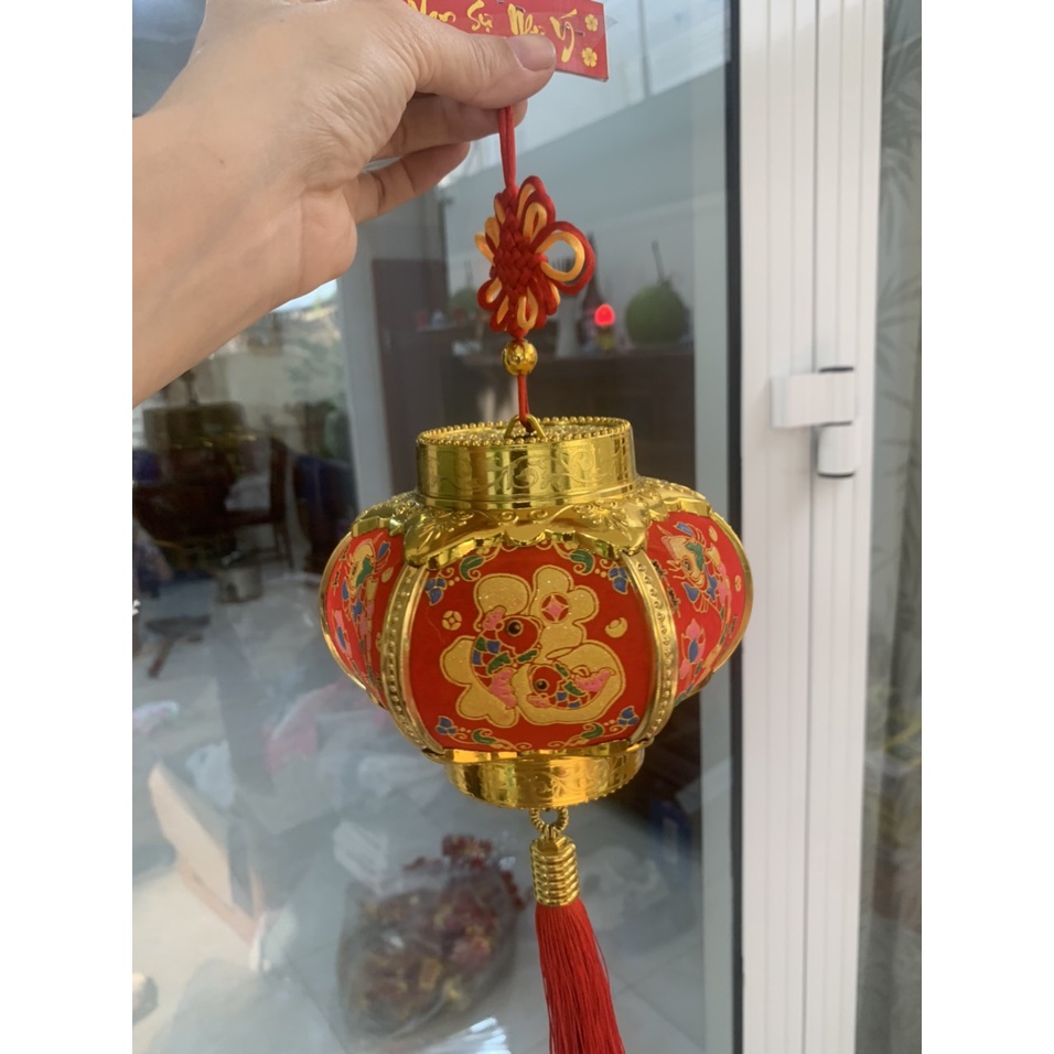 Dây 6 quả cầu nhung treo trang trí nhà cửa dịp tết nguyên đán