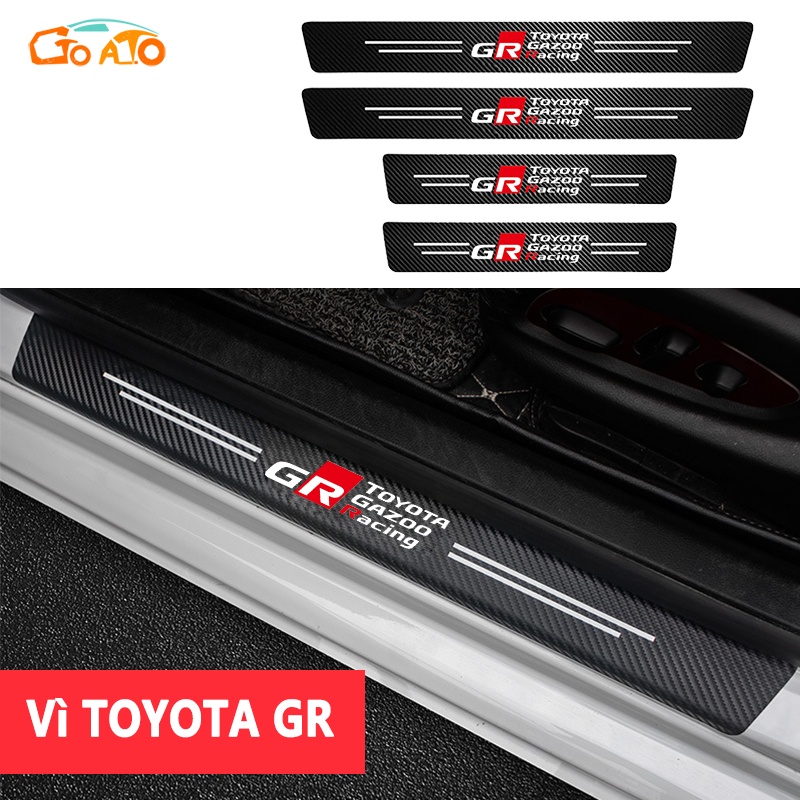 GTIOATO Cho Toyota GR 4 Chiếc Dán Cửa Ô Tô Sợi Carbon Nẹp Chống Xước Ô Tô Miếng Dán Chống Xước Trầy Ô Tô Miếng Dán Bảo Vệ Viền Cửa Xe Hơi Miếng Dán Xe Trang Trí ô Tô Cho Toyota CHR Raize Corolla Cross Rush Fortuner Yaris Innova
