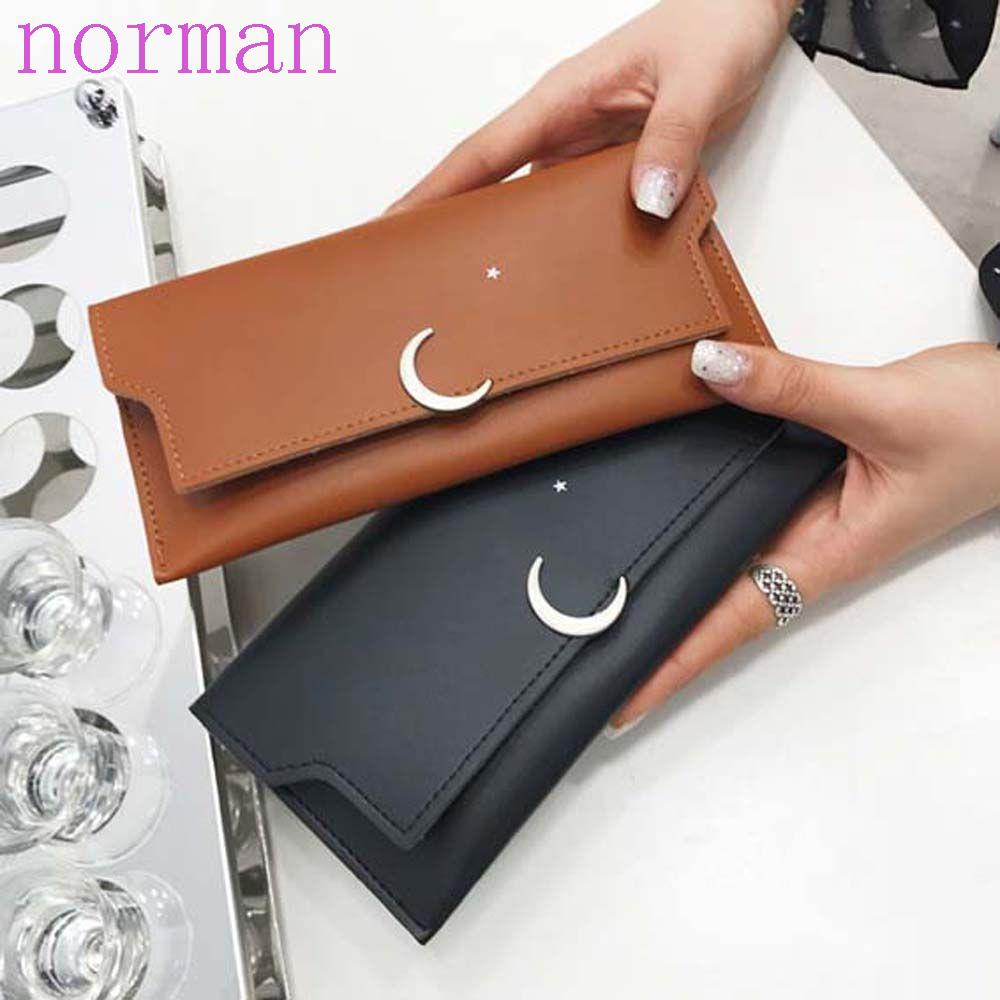 Ví Da PU Đựng Thẻ Tín Dụng / Tiền Xu / Điện Thoại Hình Trăng Sao Dễ Thương Cho Nữ
