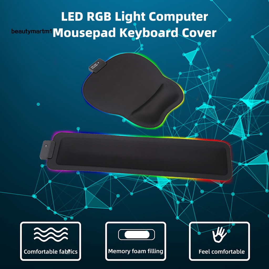 Vỏ Bọc Bàn Phím + Chuột Beautymartm1 Không Trơn Có Đèn LED RGB Cảm Ứng Thoải Mái Chống Mòn