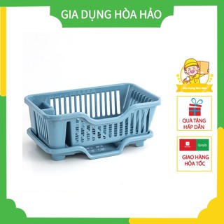 Khay úp chén bát - kệ rổ để chén dĩa có hũ đựng đũa, muỗng và khay hứng nước