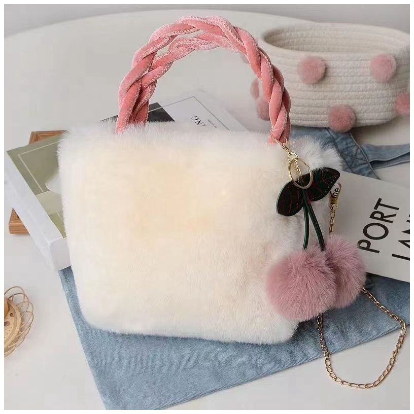 Plus Túi Xách Đeo Vai Phủ Bông Phối Dây Xích Thời Trang Sành Điệu