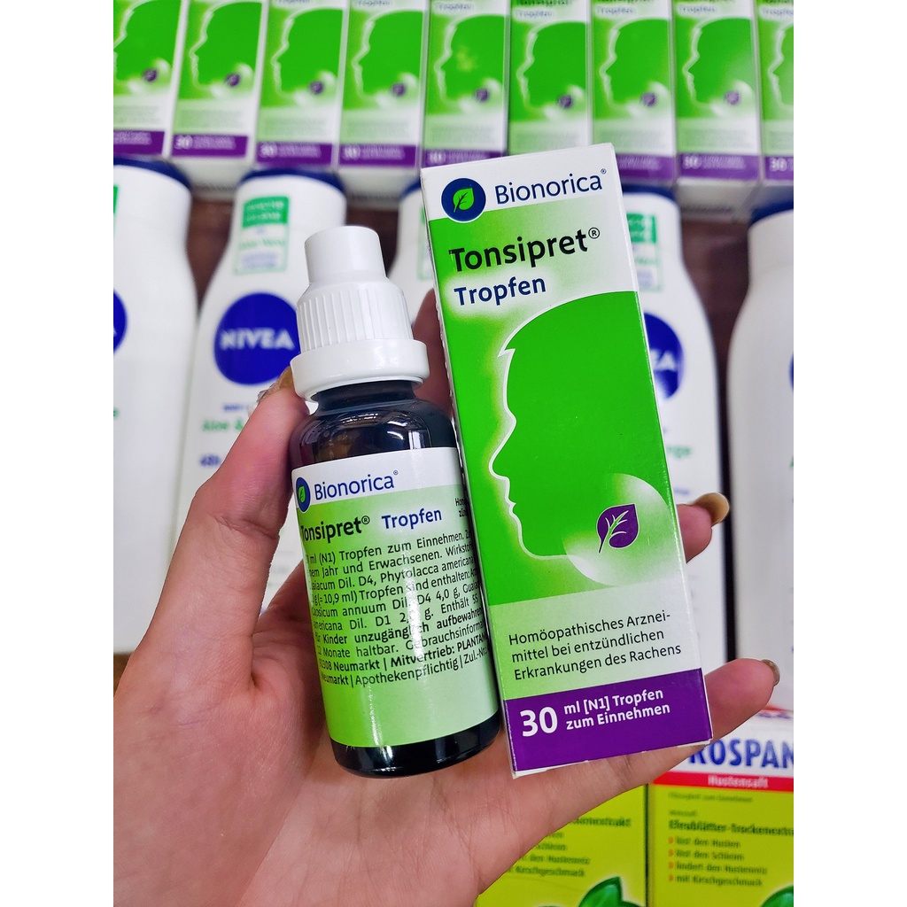 Tinh chất Tonsipret Tropfen Đức viêm họng & viêm amidan cho bé từ 1 tuổi