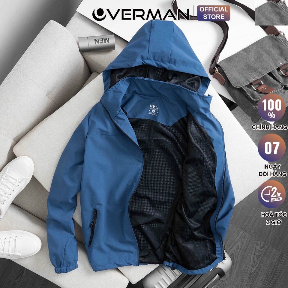 Áo khoác gió nam nữ vải gió cao cấp phủ Nano unisex chống nước ngăn tia UV AG01 - Overman