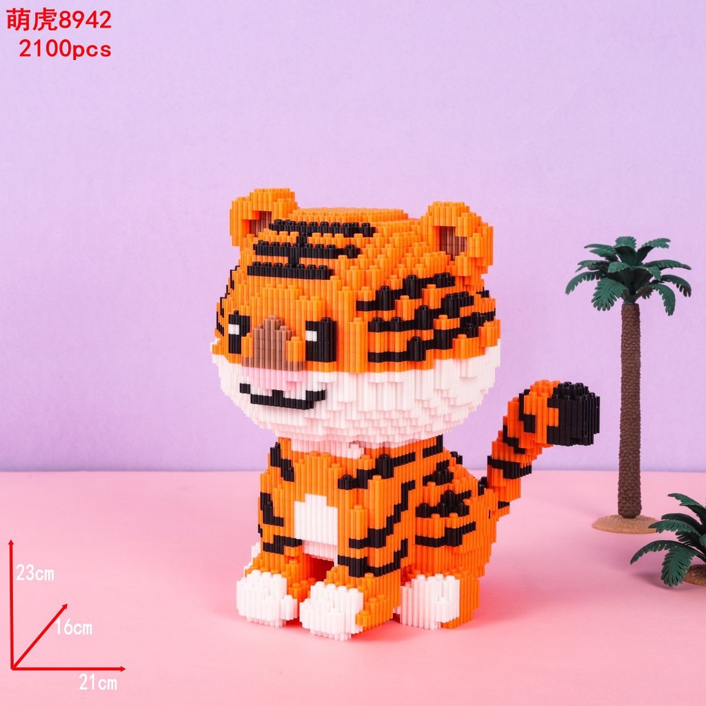 Xếp hình le go con hổ vàng cỡ lớn size to 23cm đồ chơi xếp hình nano 3d cho bé chuẩn mẫu có sẵn