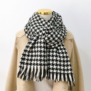 Khăn quàng cổ chất len caro màu đen sang trọng cho nam và nữ 70x190cm THYTHY STORE