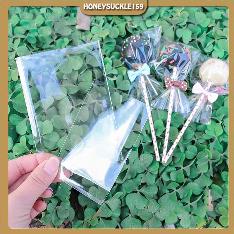 Combo 100 túi nylon trong suốt bọc kẹo mút nhiều kích cỡ chọn lựa