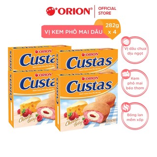 Combo 4 Hộp Bánh Orion Custas Kem Phô Mai Dâu (282g x 4)