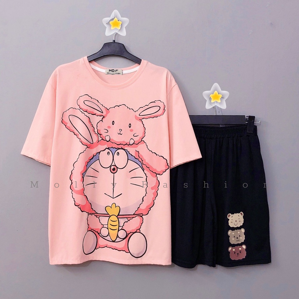 Set đồ bộ hoạt hình ❤️ Bộ mặc nhà Cartoon DOREMON form rộng Freesize Unisex nam nữ Molly Fashion