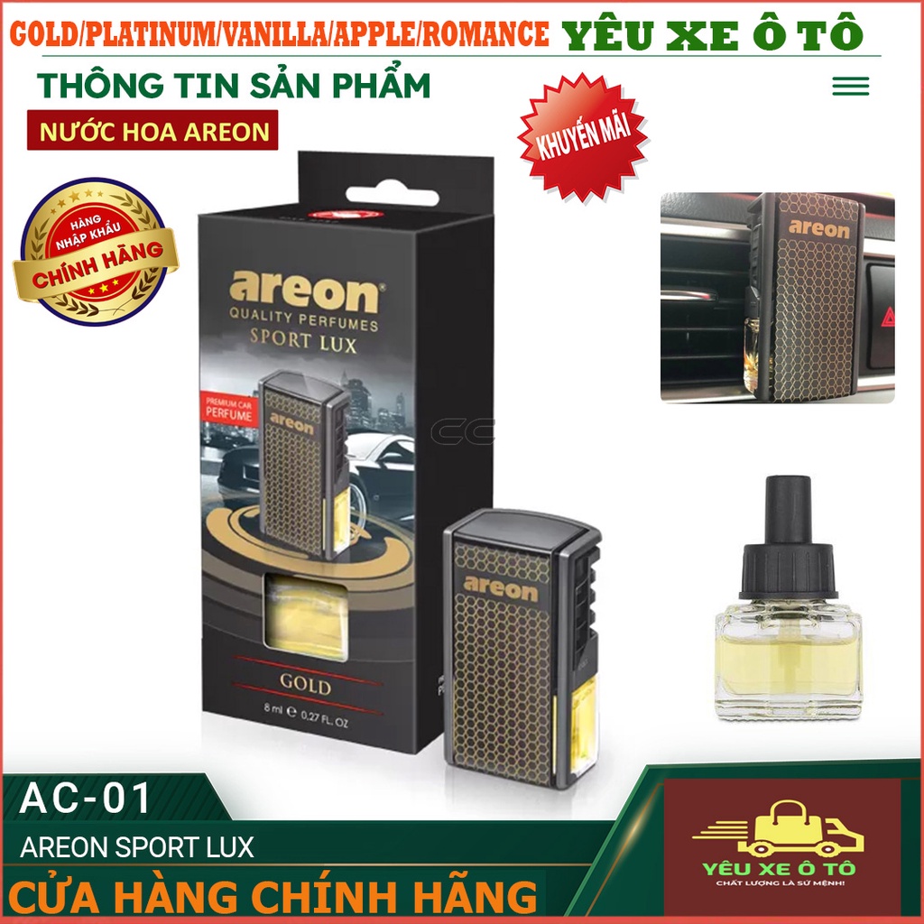 Nước Hoa Ô Tô Cao Cấp Areon, Nước Hoa Oto Kẹp Cửa Gió Chính Hãng Khử Mùi Xe Hơi Ô Tô Nhập Khẩu Bulgaria