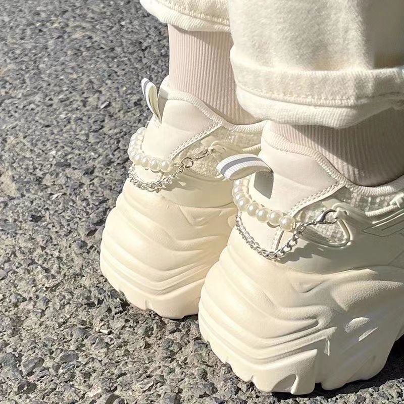 Giày Thể Thao Đế Dày Tăng Chiều Cao Thiết Kế Mỏng Thoáng Khí Thời Trang Mùa Hè Thu Hàng Mới Dành Cho Bạn Nữ