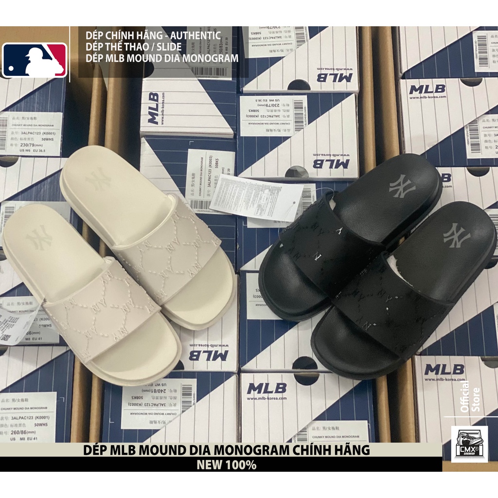 😘  Dép MLB CHUNKY MOUND DIA MONOGRAM - REAL AUTHENTIC 100%