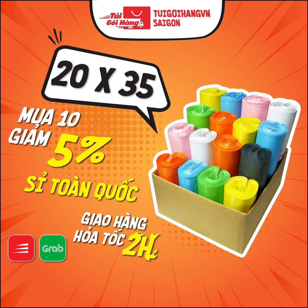 Bịch Niêm Phong 20x35 cm TUIGOIHANG.SAIGON Cuộn 100 túi - In Logo Theo Yêu Cầu Từ 10 Cuộn