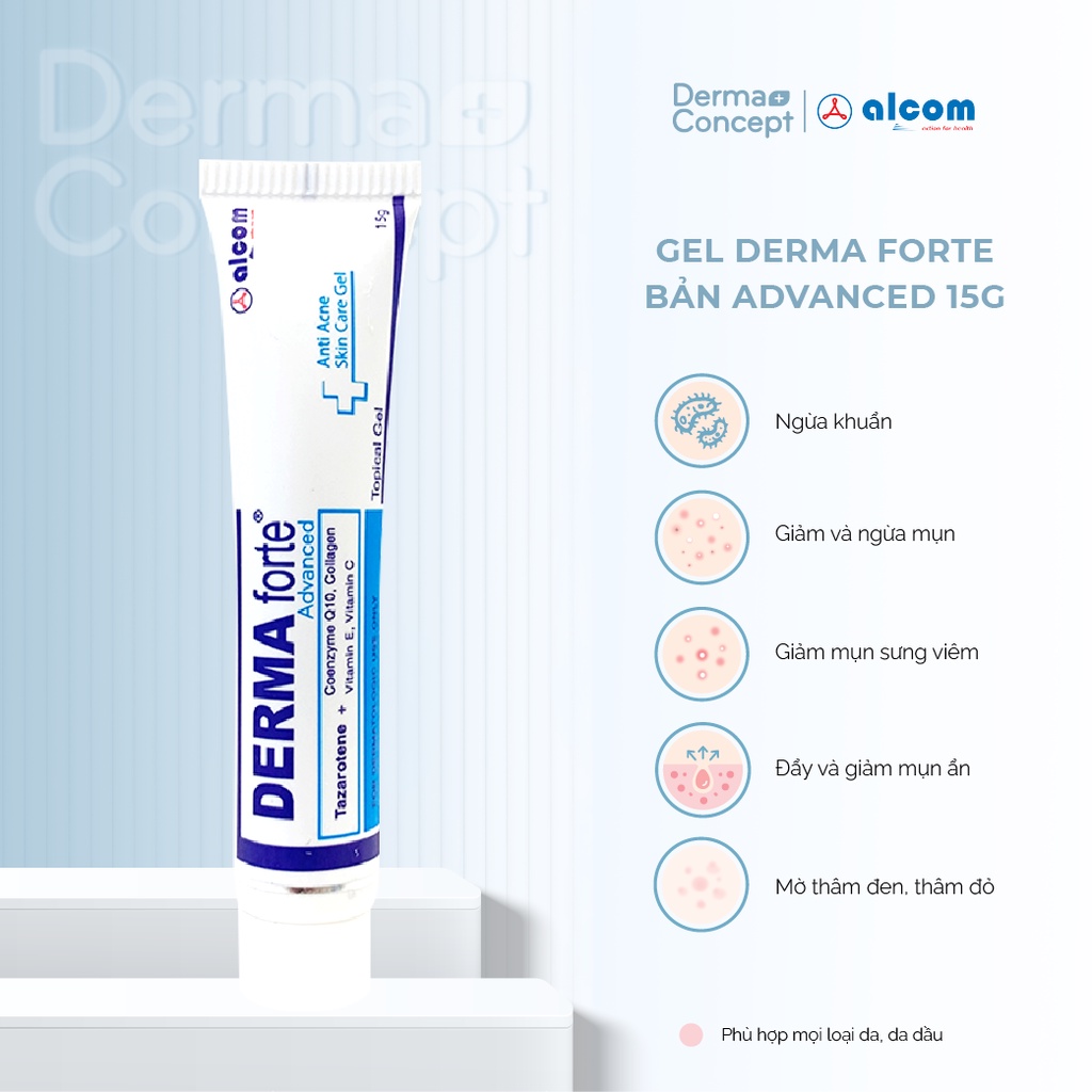 Gel Derma Forte giảm mụn, mờ thâm sẹo bản thường/ advanced 15g