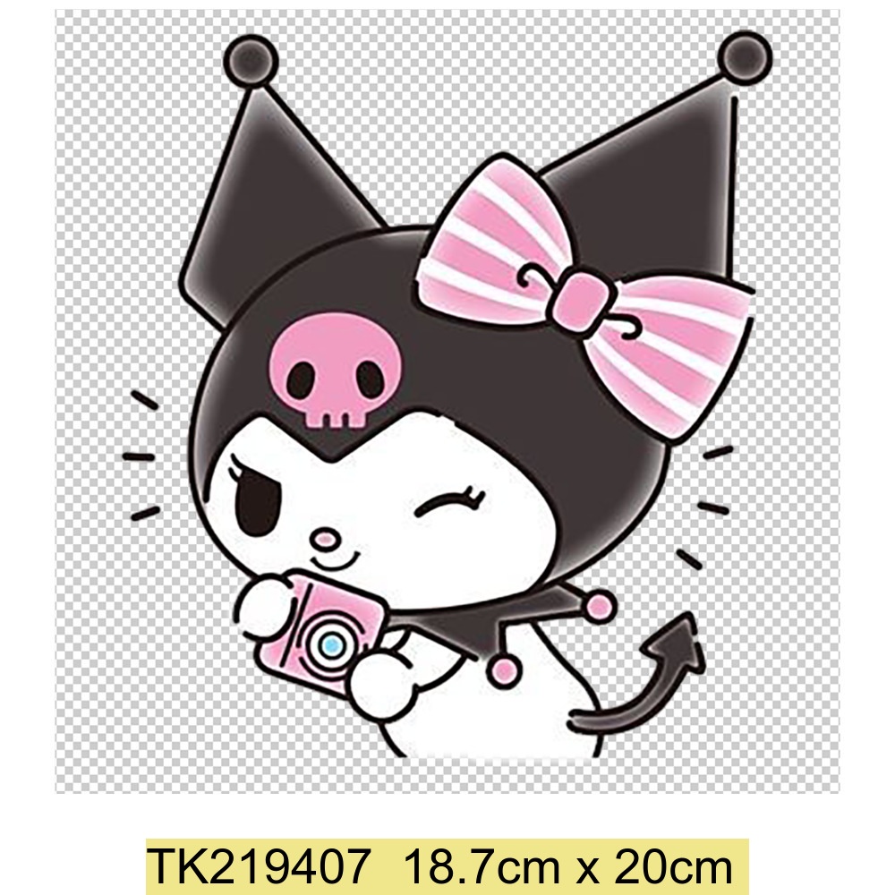 Kuromi Họa Tiết Hoạt Hình Trang Trí Truyền Nhiệt Dán Vinyl Sắt Trên Miếng Dán Cho Áo Phông Túi Đầm Quần Áo Dễ Thương Chống Thấm Nước Táo