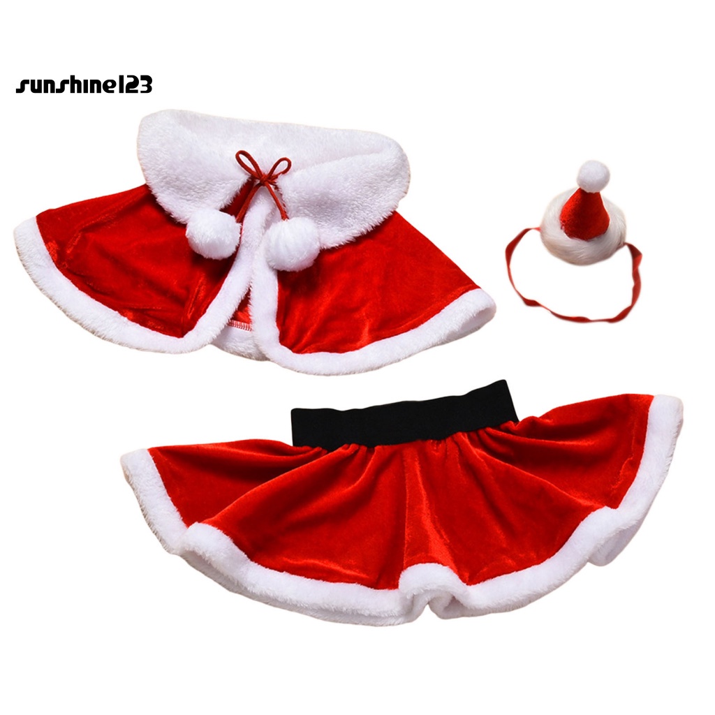 1 Bộ 3 Món Áo Choàng Giáng Sinh Kèm Nón Siêu Mềm Cho Bé Gái Sunshine123 >
