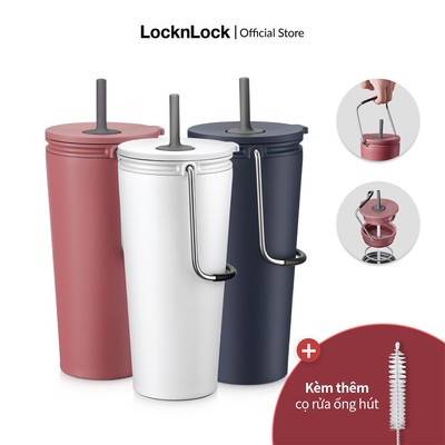 Bình giữ nhiệt Lock&Lock Bucket Tumbler W/Straw 540ml có ống hút LHC4268 (3 màu)