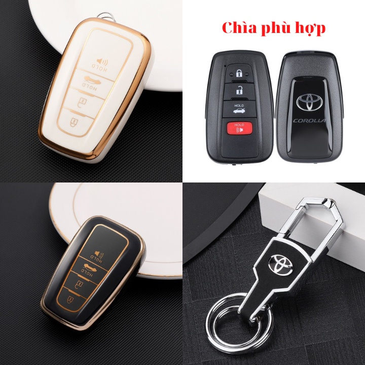 Bao Da, Vỏ Bảo Vệ, Ốp Chìa Khóa, Bọc Chìa Khóa Cao Cấp Dùng Cho Xe Toyota Altis, Corolla Cross Camry Highlander Mẫu Mới