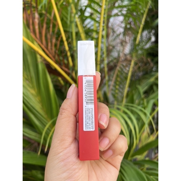Son kem lì maybelline super stay matte ink lipstick  330 innovator. cam đỏ tươi 5ml