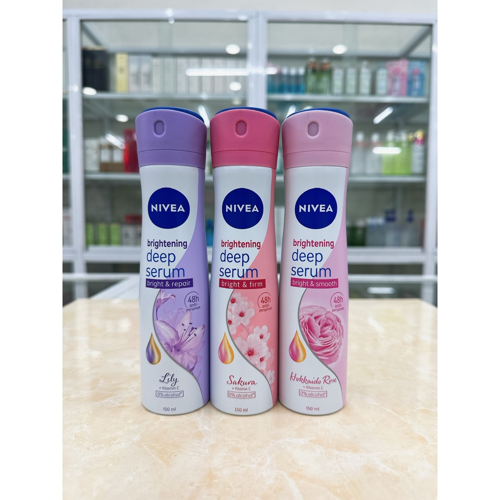 Xịt Khử Mùi Nữ Nivea Whitening Deep Serum 150ml Mẫu Mới