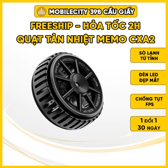 Quạt Tản Nhiệt Điện Thoại Sò Lạnh MEMO CXA2 - Chống tụt FPS/ Đèn LED / Chống Chai Pin - MobileCity 398 Cầu Giấy
