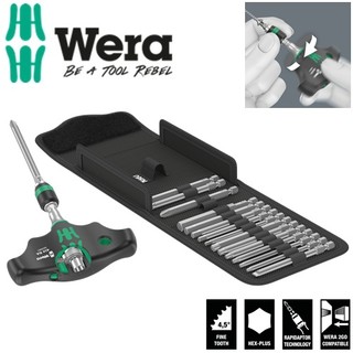 Bộ dụng cụ tay vặn t 1/4" wera 05023471001 kraftform kompakt 400 ra set 1 tay vặn tự động gồm 17 cái tháo lắp nhanh