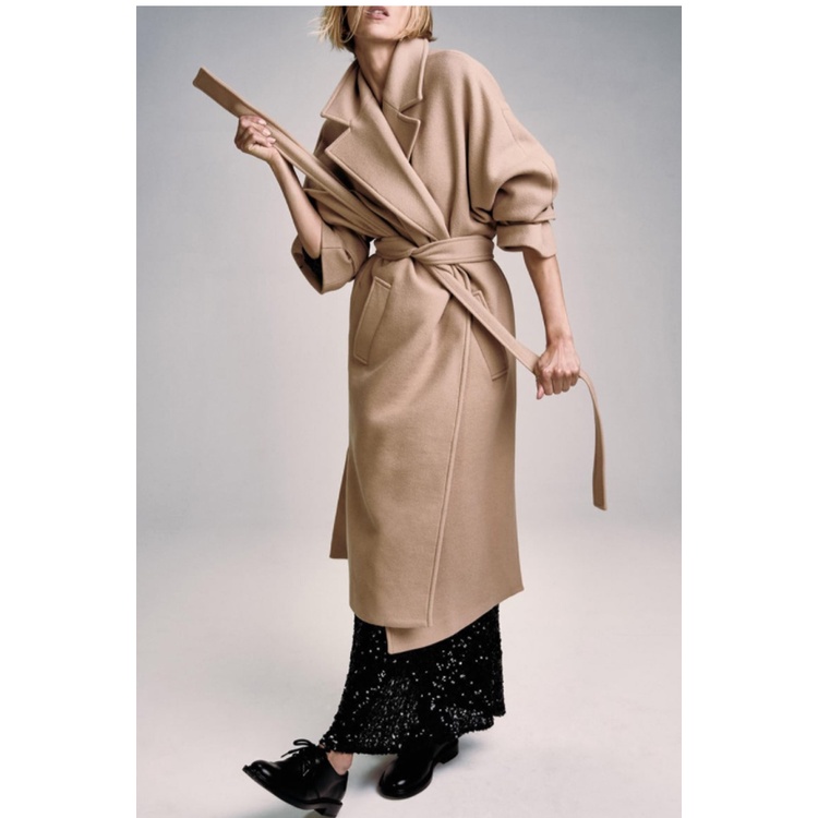 Trf Áo Khoác Mùa Đông 22 Phong Cách Âu Mỹ Có Dây Thắt Lưng Thời Trang8464724