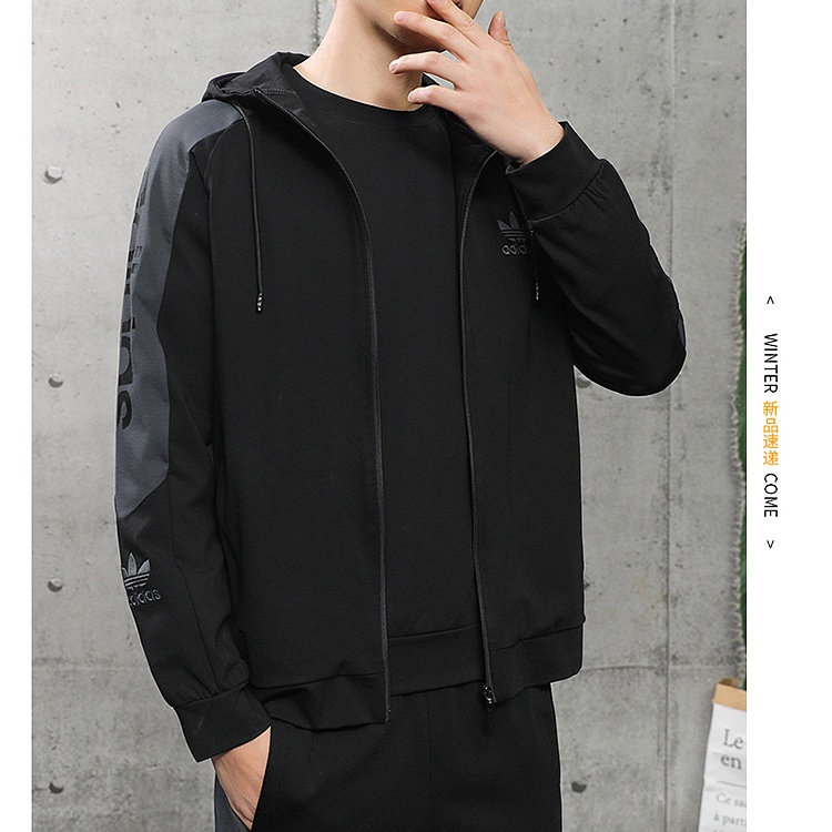 Áo Khoác Hoodie Thể Thao Adidas 100% Chính Hãng Thêu logo Thời Trang Cho Nam Và Nữ