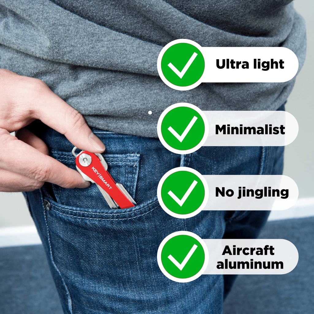 Móc Chìa Khóa Mini Thông Minh Bằng Kim Loại Có Kẹp Giữ Chìa Khóa Tiện Dụng