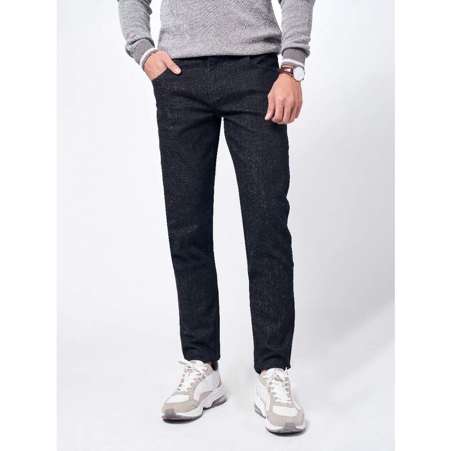 Quần jeans owen màu xanh đậm slim fit QJSL221499