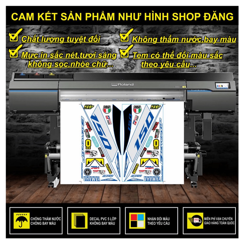 TEM RỜI EXCITER 150 2018 BẠC XANH GP - THU DECAL