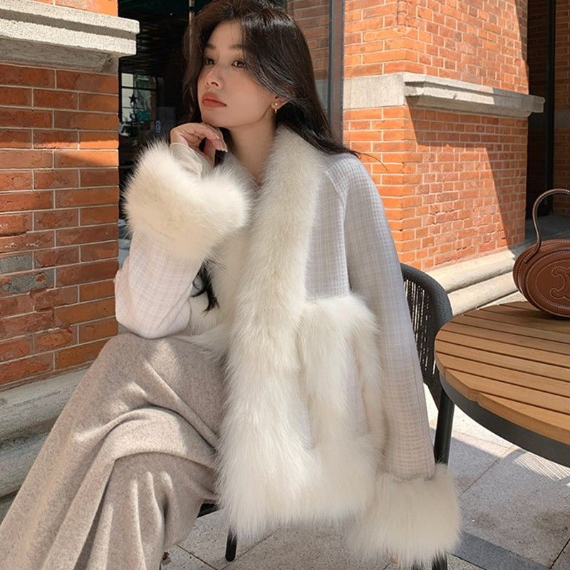 Áo Khoác Cotton Giả Lông Cáo Dày Phong Cách Mới Cho Mẹ Và Bé