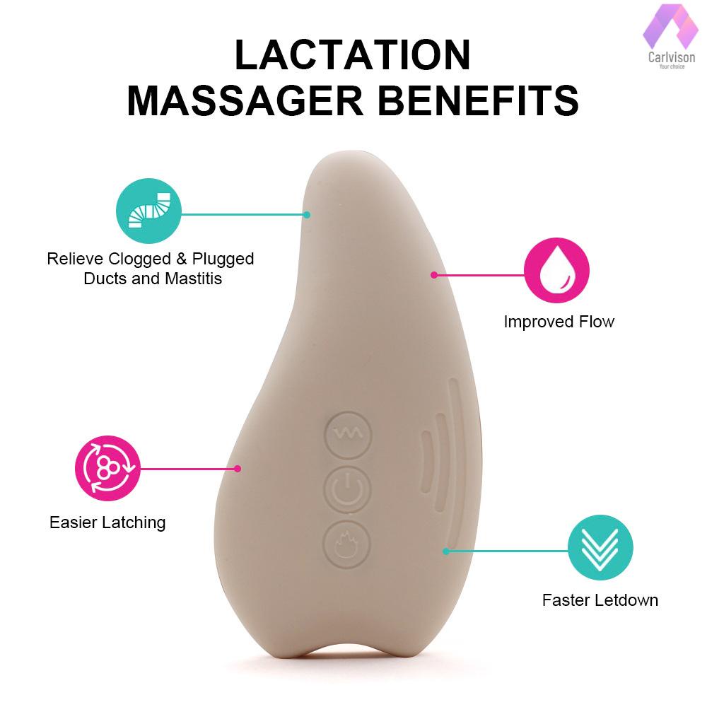 Máy Massage Ngực Silicone Mềm Làm Ấm + Rung Cho Mẹ Bầu Cải Thiện Lưu Lượng Sữa Sau Sinh