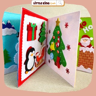 Sách vải cho bé trai bé gái Quiet Book, sách tương tác chủ đề Giáng sinh_Little King Craft