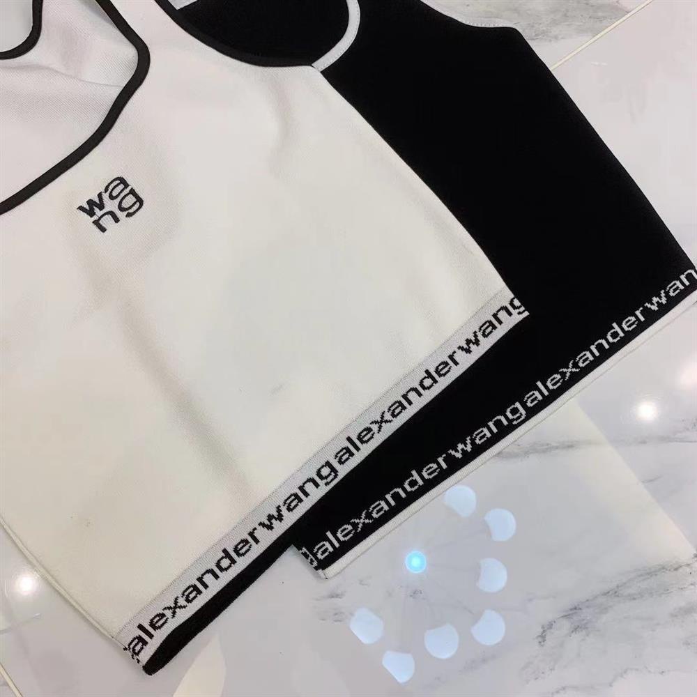 Áo Hai Dây Dệt Kim Dáng Ôm Thêu Chữ Thời Trang Xuân Hè Cho Bạn Gái