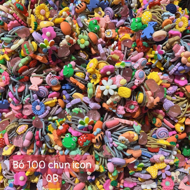 Combo 100 dây buộc tóc hình thú ngộ nghĩnh