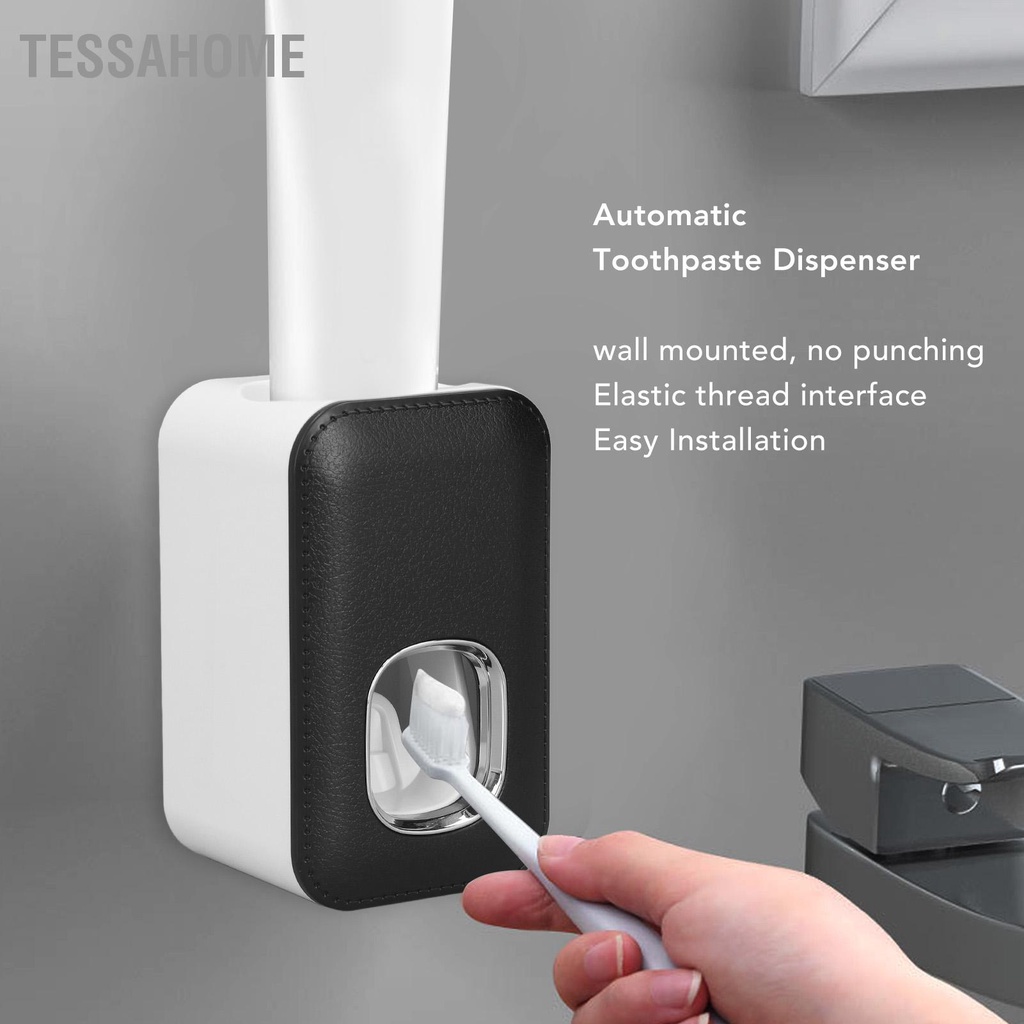 TessaHome Hộp đựng kem đánh răng Hoàn toàn tự động treo tường Rảnh tay Thao tác dễ dàng Máy ép cho phòng tắm khách sạn