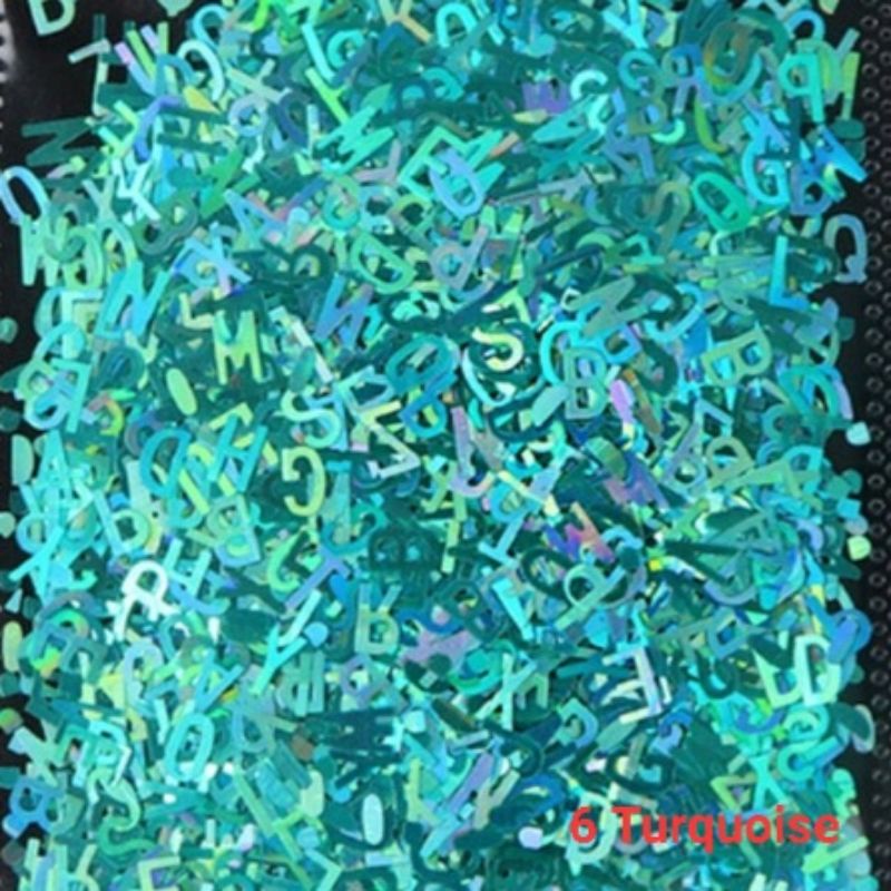 Kim sa hình chữ cái flash trang trí resin, móng tay cao cấp