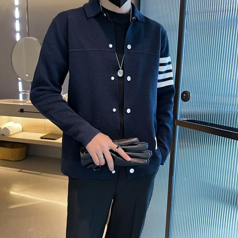 Áo Khoác Cardigan Dệt Kim Dáng Ôm Phong Cách Hàn Quốc Thời Trang Xuân Thu 2022 Cho Nam