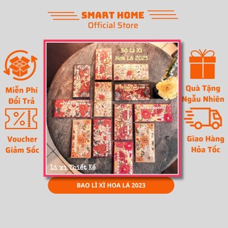 Bao lì xì phú quý hoa lá thiết kế sang trọng 2023