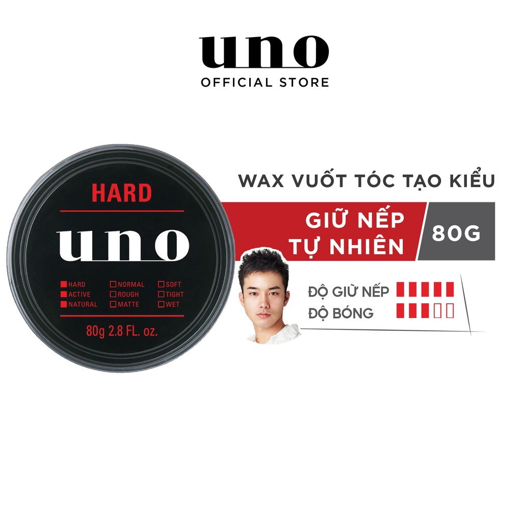 Sáp vuốt tóc Tạo kiểu Giữ nếp tự nhiên 30Shine phân phối chính hãng UNO Hybrid Hard 80g